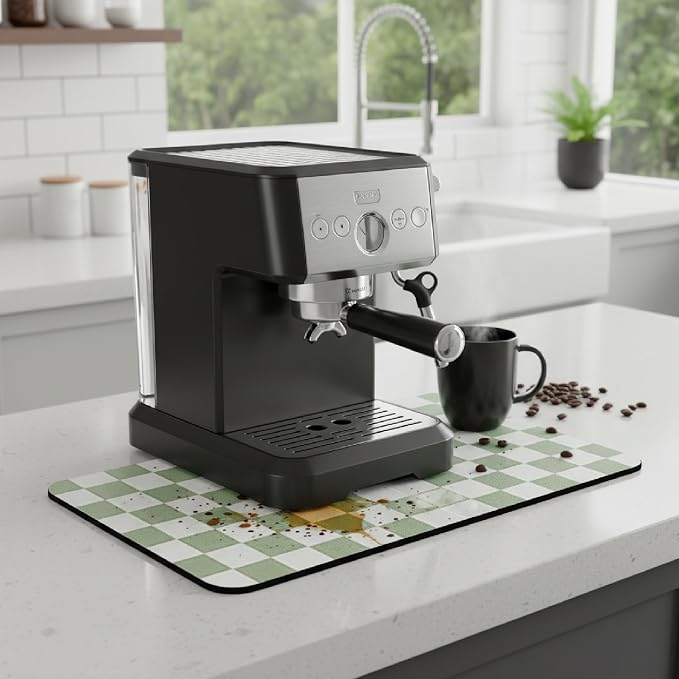 1-Piece Checkered Dish Drying Mat, Absorbent ​Kitchen Counter​ Protector - Image 2