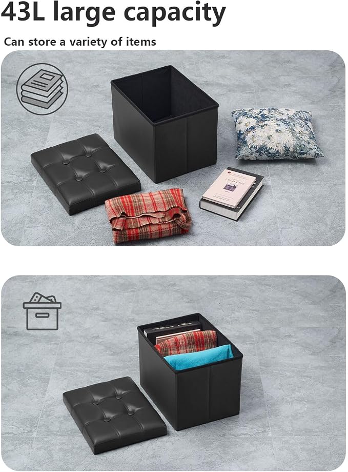 Bsketa Storage Ottoman, Folding Foot Stool - Image 6