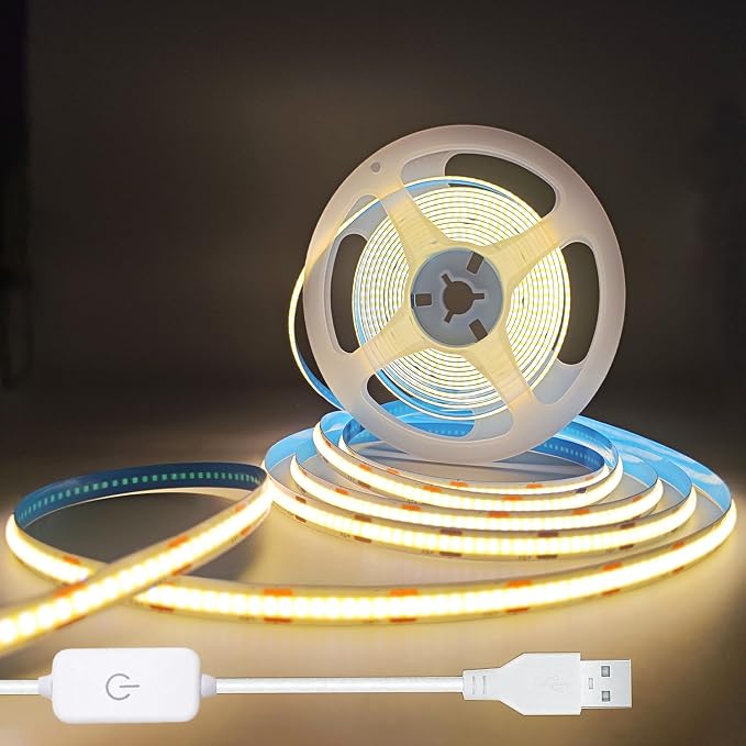 ZSLAIFU A 5V USB LED Light Strip, COB LED Strip Lights, Warm 5V LED Lights - Image 3