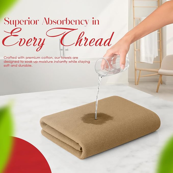 RIVERSIDE 100% Ring-Spun Cotton Bath Towels Set of 4 22 x 44 - Image 4