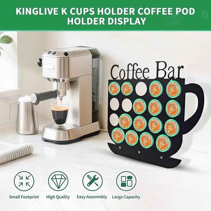 KingLive K Cups Holder Coffee Pod Holder Display, Coffee Bar Design Metal Stand - Image 4