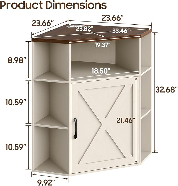 Vabches Corner Cabinet, Corner Storage Shelf - Image 2
