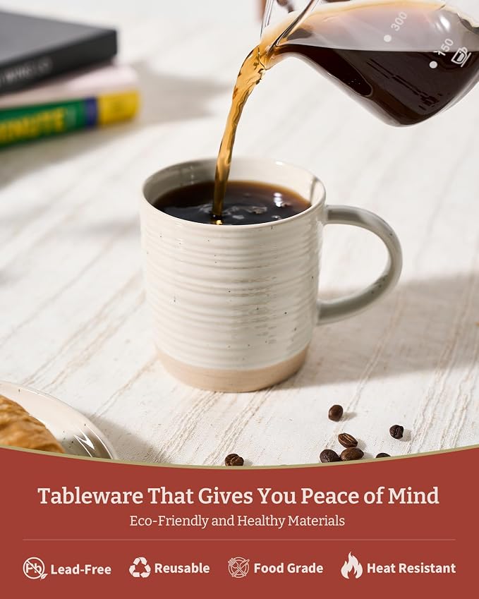 famiware Coffee Mugs Set of 4, 13 oz Mug Set, Ceramic Cup Set - Image 4