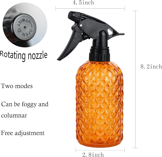 Glass Handheld Spray Bottle - 12oz Refillable Bottle ，Adjustable Nozzle - Image 2