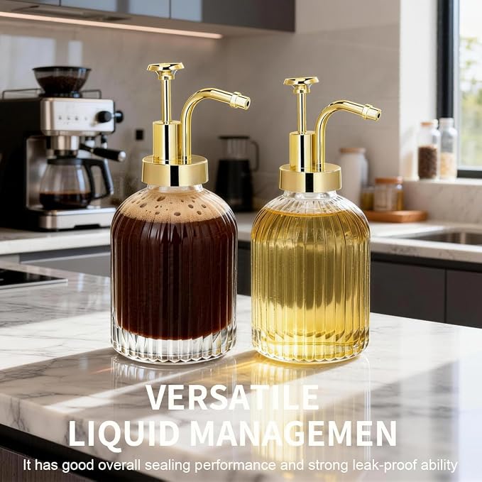 300ml/10 oz Clear Glass Coffee Syrup Dispenser - Image 6