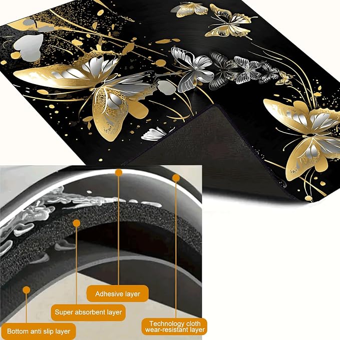 Black Gold Butterfly Stove Top Cover 28.3 x 20.5 Inches, Heat Resistant Glass - Image 8