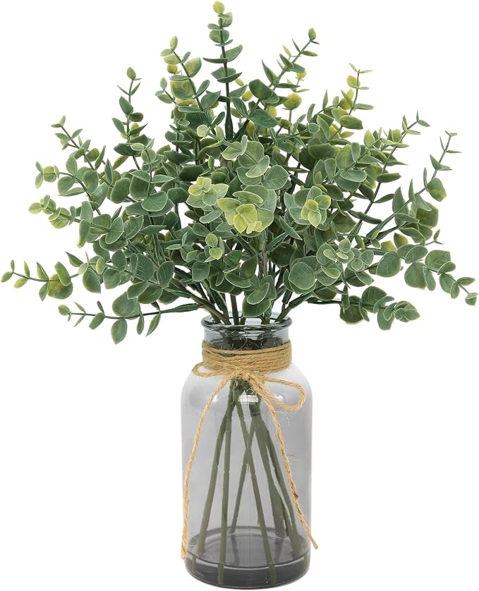 Coferset Eucalyptus Stems in Glass Vase by Coferset