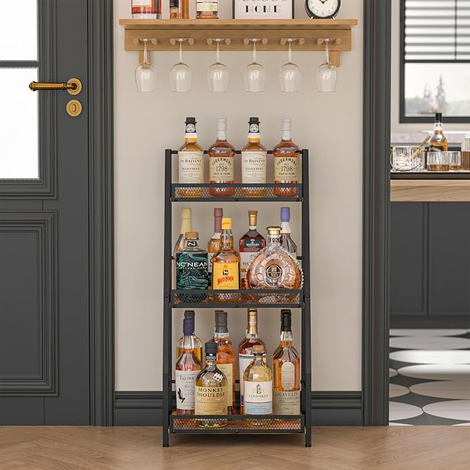 3-Tier Liquor Stand for Home Bar, Stepped Wine Rack Freestanding Floor for - Image 5