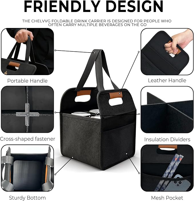 Foldable 4 Cup Drink Carrier - Image 2