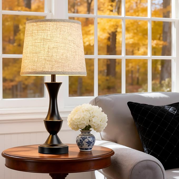 Luvkczc Table Lamp Set of 2, Linen Shade Desk Lamps - Image 6