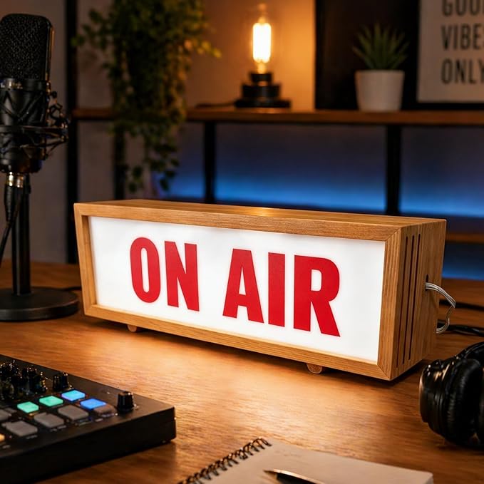ON AIR Wooden LED Light On Air Sign LED Retro Lamp USB Powered Dimmable Wall by Unknown
