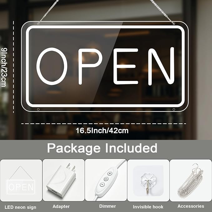 Open Neon Sign for Business – 16x9 inch USB Powered LED Open Sign - Image 4