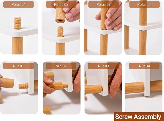 3-Tier Expandable Bamboo Corner Shelf - Image 7