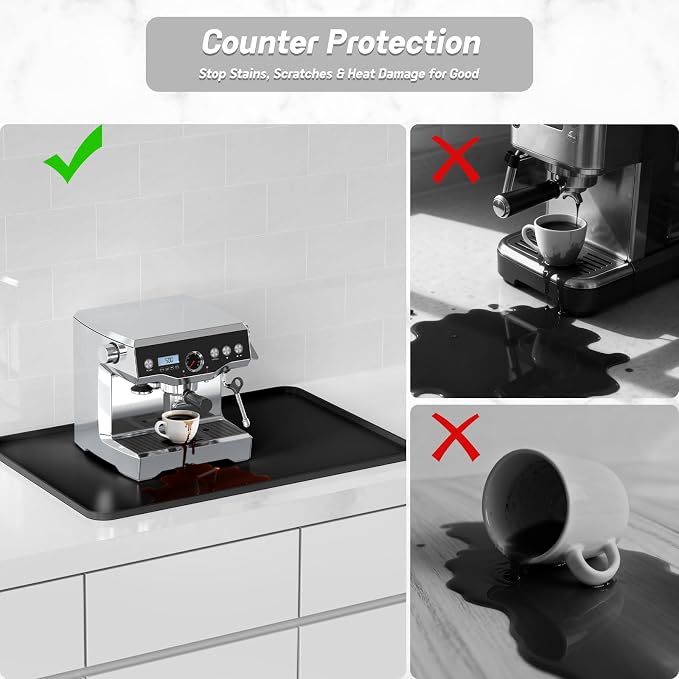 Garolue Silicone Coffee Mat, 24×16" Waterproof Heat Resistant Bar Mat - Image 6