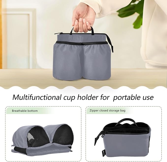 DOMIKING Grey Travel Luggage Cup Holder - Image 3