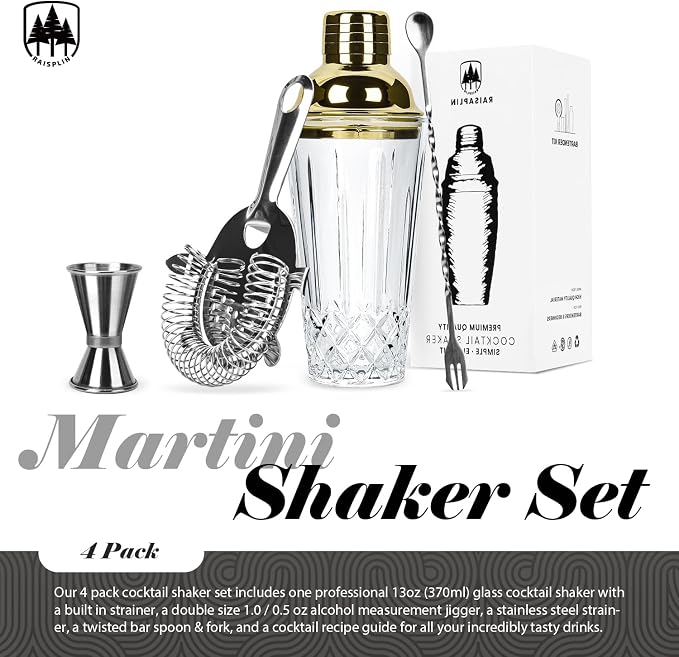 4-Piece Glass Cocktail Shaker Set - Image 2
