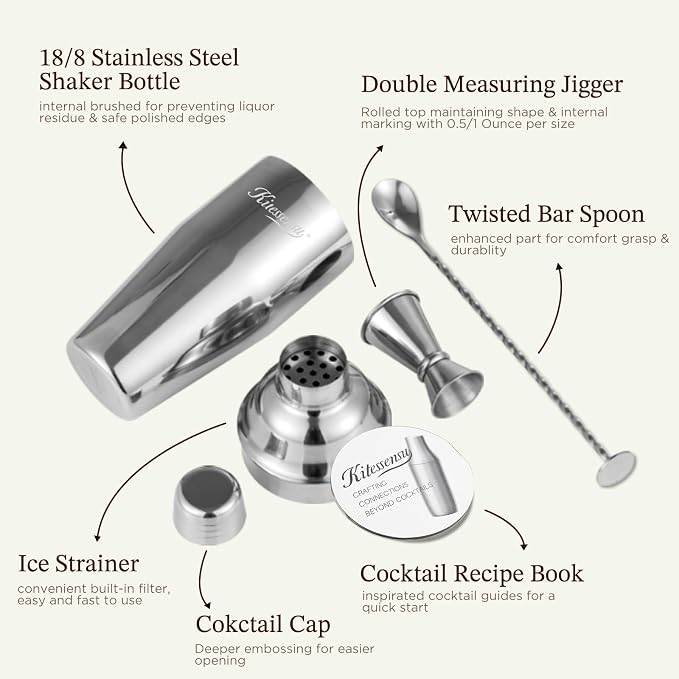 Cocktail Shaker, KITESSENSU 24oz Drink Shaker - Image 3