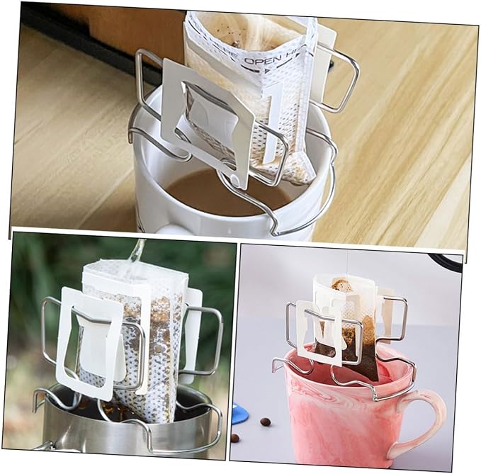 1Set Coffee Drip Bag Holder Stand Portable Stainless Steel Filter Rack - Image 6