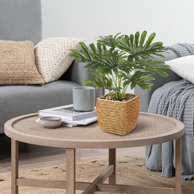 Briful Fake Plants Potted Monstera Artificial Plants Indoor Realistic Greenery - Image 4