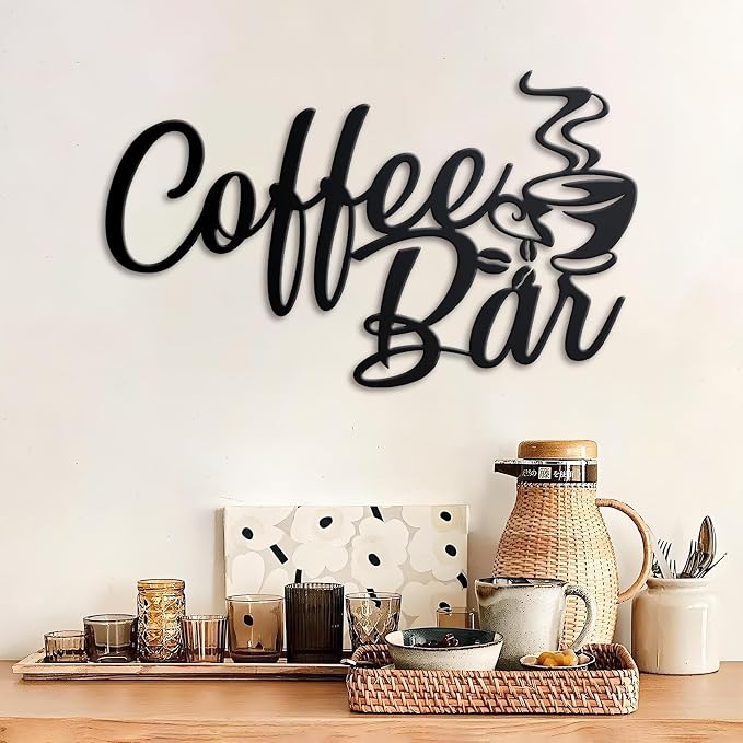 Metal Coffee Bar Sign, 14.96"x8 " Inch Coffee Sign - Image 2