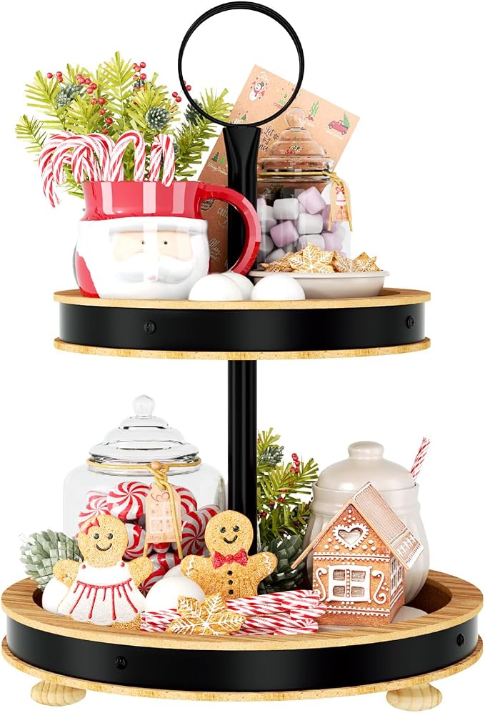 Urban Deco Wood Tiered Tray - Image 2