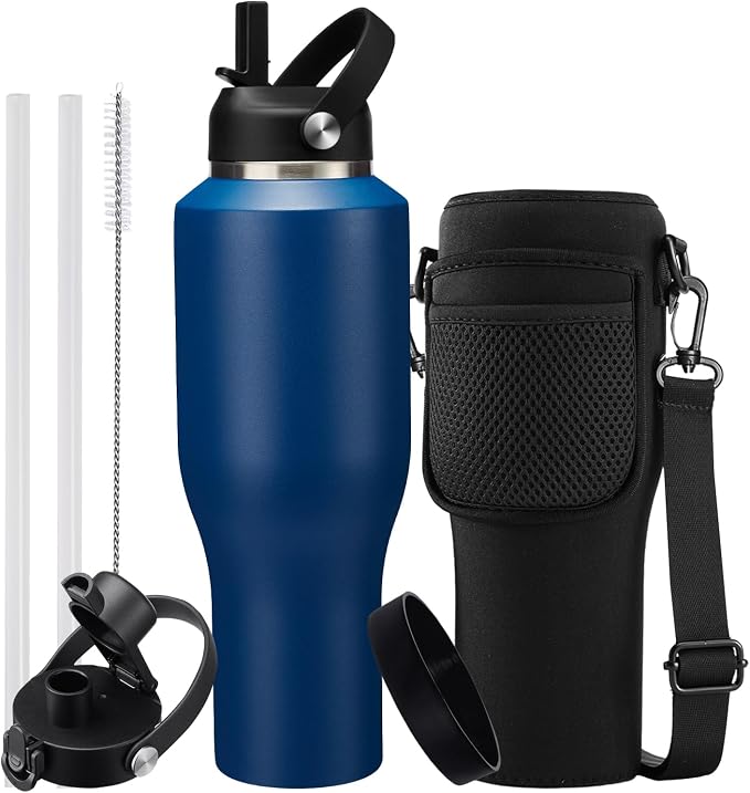 40oz Insulated Water Bottle that fits in Cup Holder by DIGJUPER