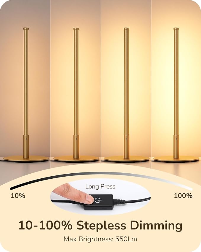 EDISHINE LED Table Lamp, Stepless Dimmable Bedside Lamp - Image 4