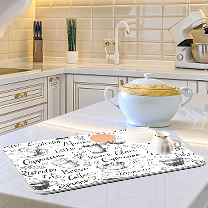 Coffee Cups Print Dish Drying Mat - Image 6