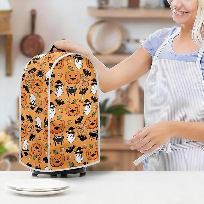Cute Pumpkin Ghost Blender Dust Cover Anti Fingerprint Polyester Stand Mixer or - Image 7