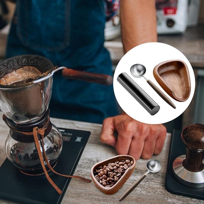 Brewing Dosing Cup, Coffee Tray Set, Wooden Fixture - Image 4