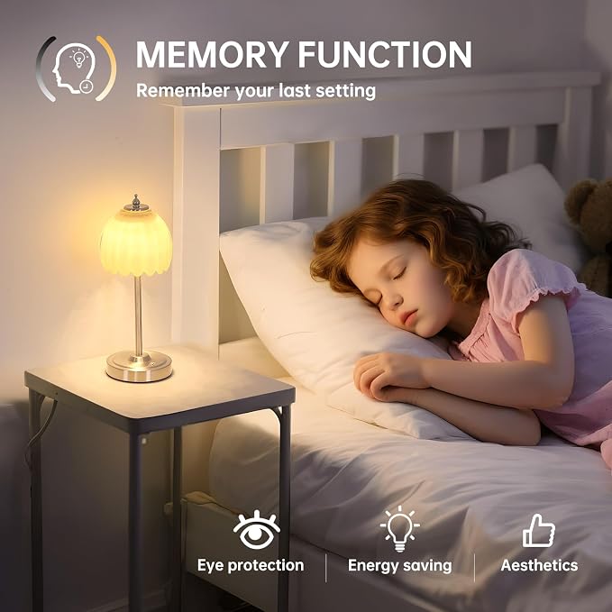 Shenmoyl Tulip Table Lamp with 5200mAh Battery & Touch Control, Cordless Small - Image 8