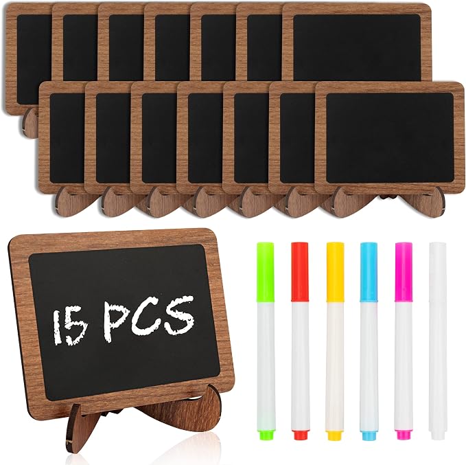 Temlum 15 Pcs Mini Chalkboard Sign by TEMLUM