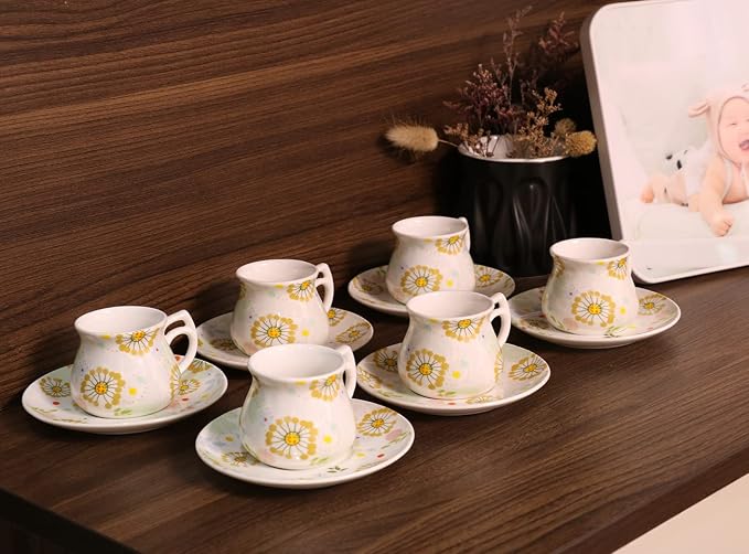 GuangYang 12 pieces Expresso Cups and Saucers - Image 7