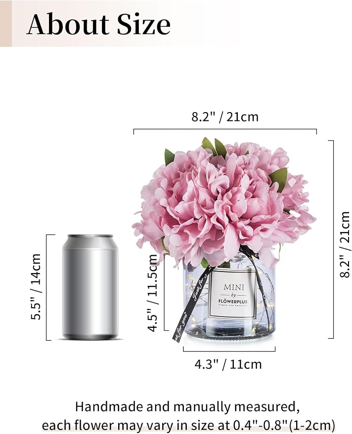 BLOSMON Pink Artificial Flowers in Vase: Fake Hydrangea - Image 2