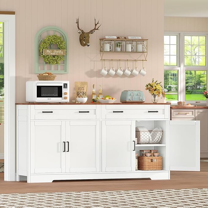 usikey Buffet Cabinet with Storage and Drawers, Modern Coffee Bar - Image 7