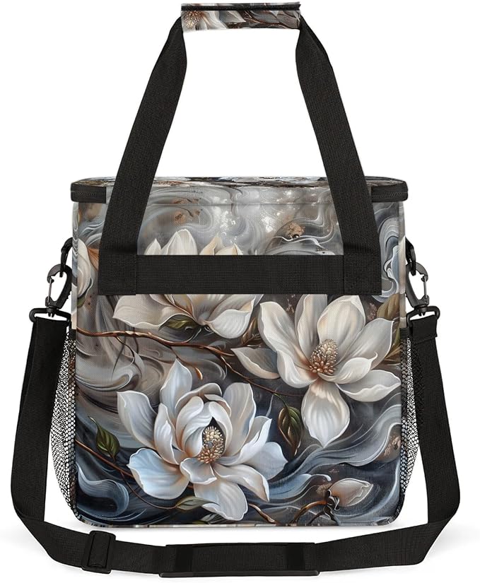 Magnolia Vintage Flowers Coffee Maker Carring Bag, Large Insulated Storage - Image 5
