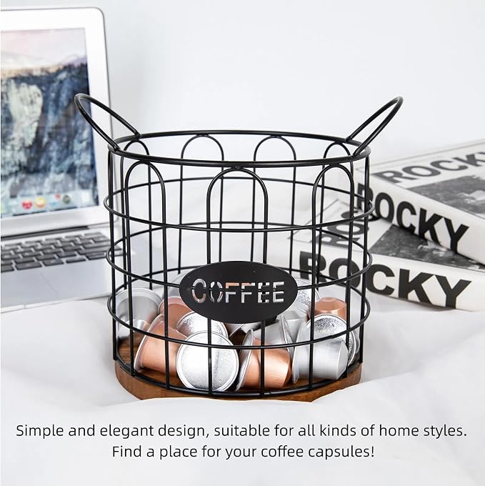 Coffee Pod Holder, Large Capacity K Cup Holder Organizer, Big Metal Capsule - Image 3