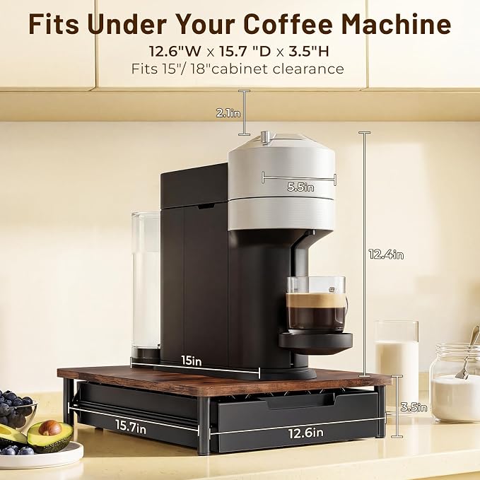 Coffee Pod Drawer Organizer for Nespresso Vertuo, Patented Flexible Slot Design - Image 2