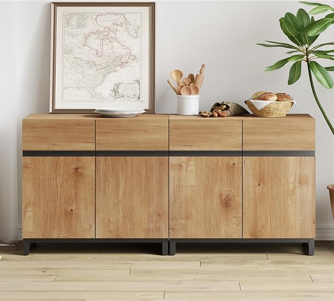 WAMPAT 2 in 1 Multifunctional Sideboard Buffet Cabinets, Modern Sideboard by WAMPAT
