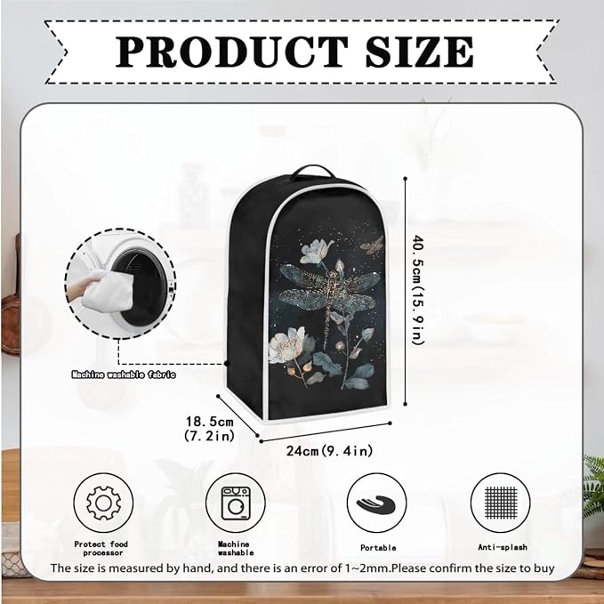 doginthehole Floral Dragonfly Toaster Cover 4 Slice and Blender Cover Dust - Image 4