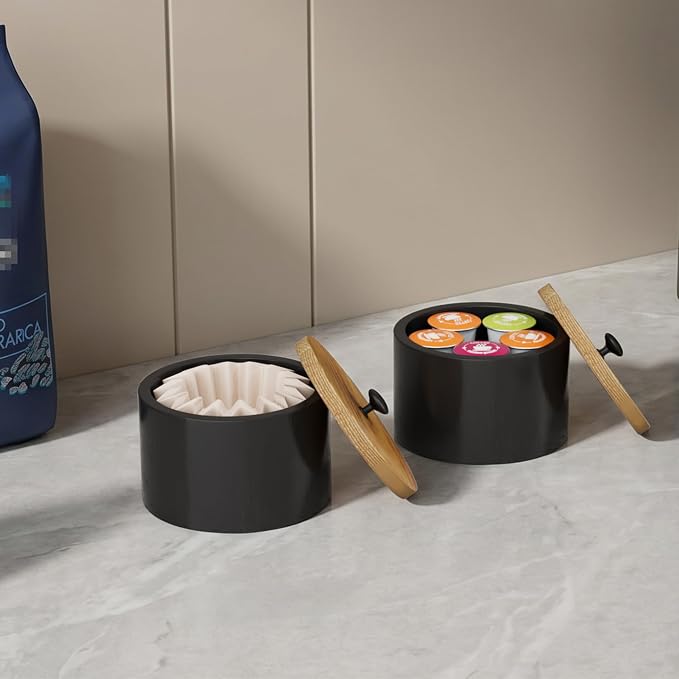 Wooden Coffee Filter Holder for Counter, Large Coffee Filter Storage | Coffee - Image 6