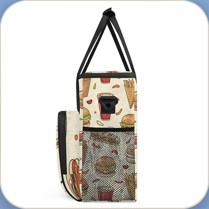 Fast Food Hamburger Coffee Maker Carring Bag, Large Insulated Storage Organizer - Image 4