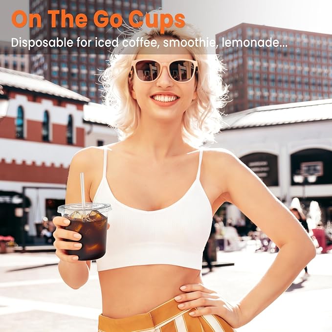 [100 Sets - 12oz Round Bottom Clear Plastic Cups - Image 6