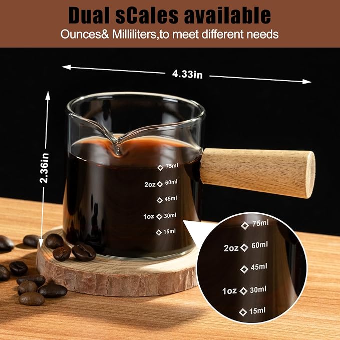 FrutPunch Espresso Cups Set of 2, Espresso Shot Cups, 3OZ V-Shaped Mouth - Image 2