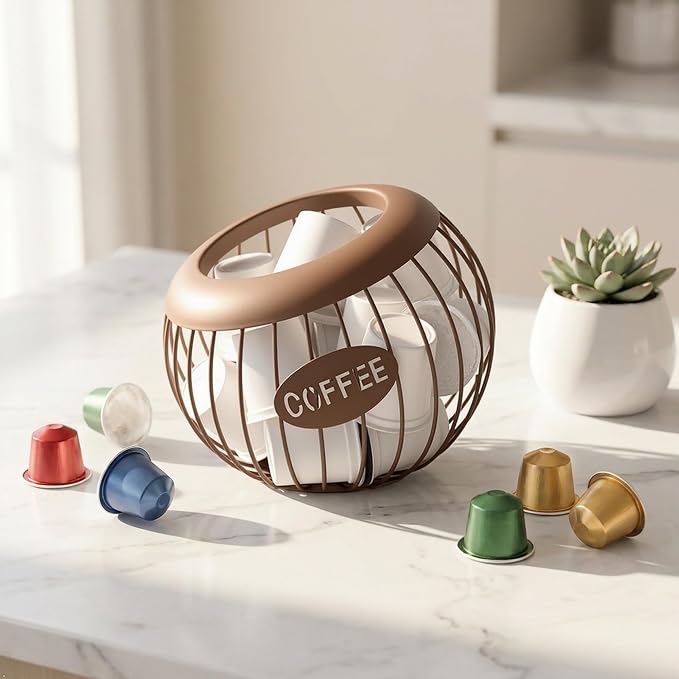 Brown Coffee Pod Holder Basket Compatible - Image 2