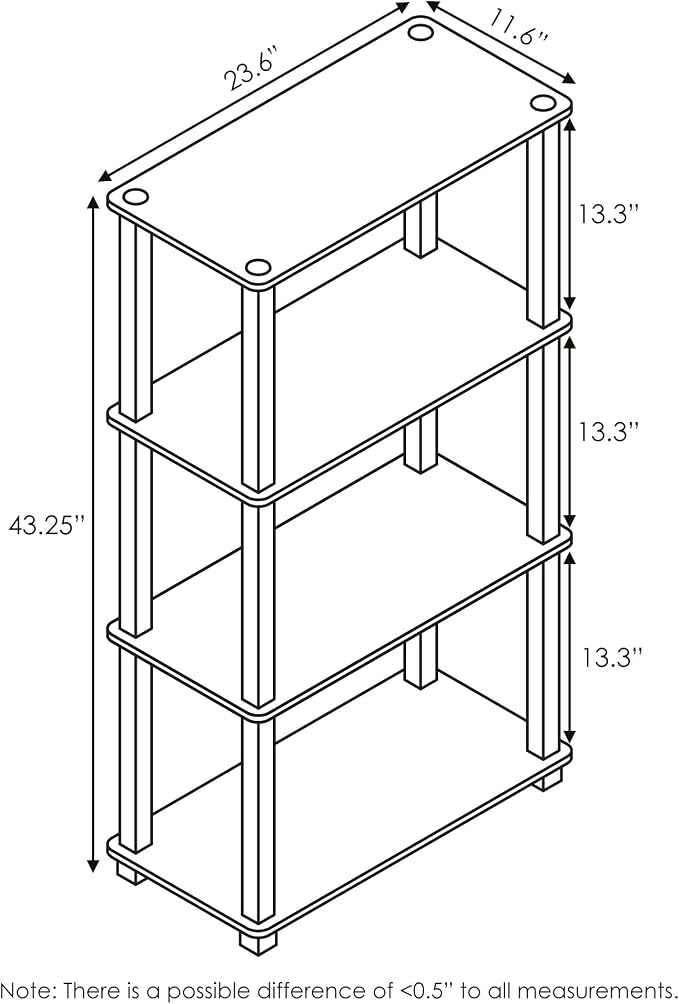 Furinno Turn-S-Tube 4-Tier Storage Shelves Bookshelf - Image 2
