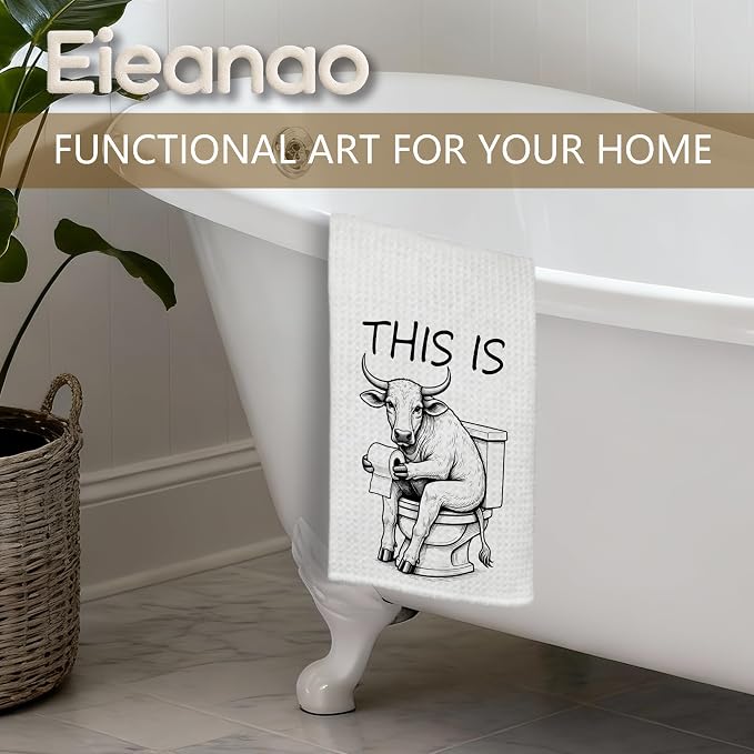 Funny Bull Hand Towel, Dark Humor Cow Hand Towel - Image 5