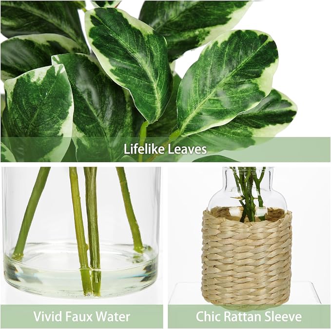 Real Touch Faux Greenery Stems in Vase - Image 2