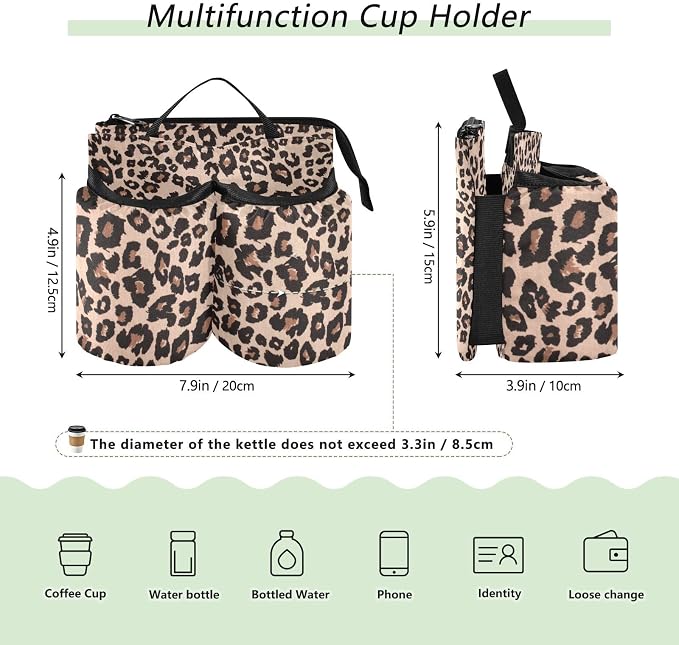 Leopard Print Portable Suitcase Drink Holder - Image 3