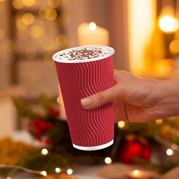 Lamosi 16 oz Red To go Coffee Cups - Image 5